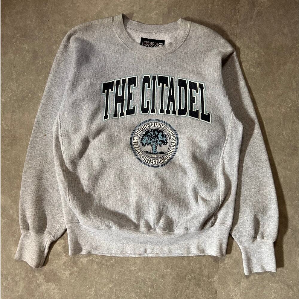 90's Vintage The Citadel Reverse Weave Heather Grey Crewneck -XL